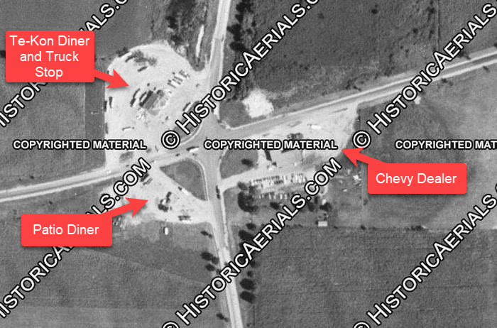Tekon Grill (Te-Kon Grill & Truck Stop) - 1955 Aerial